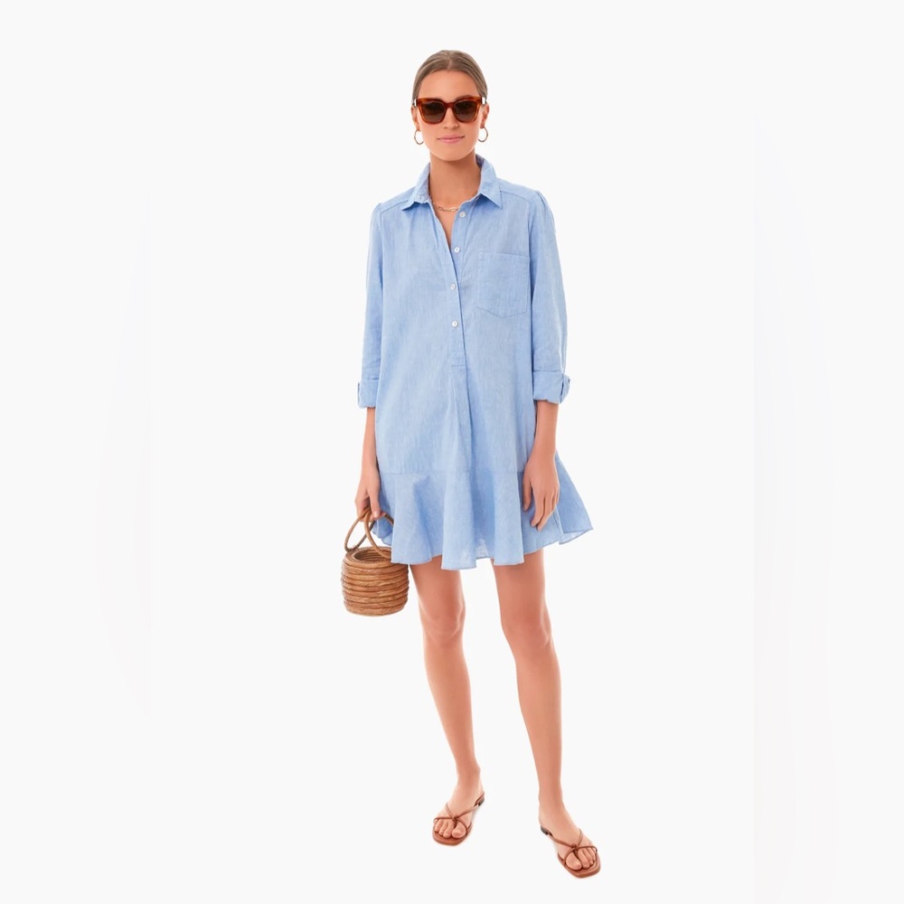 Tuckernuck Callahan Shirtdress in Chambray, size L.